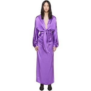 Worn Once! Purple Silk Materiel Dress